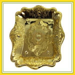 Navaratri Returns Gift - Plastic Golden Colour Plate