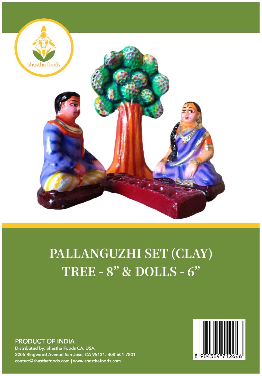 Pallanguzhi Set - ( CLAY ) Tree 8", Dolls 6"