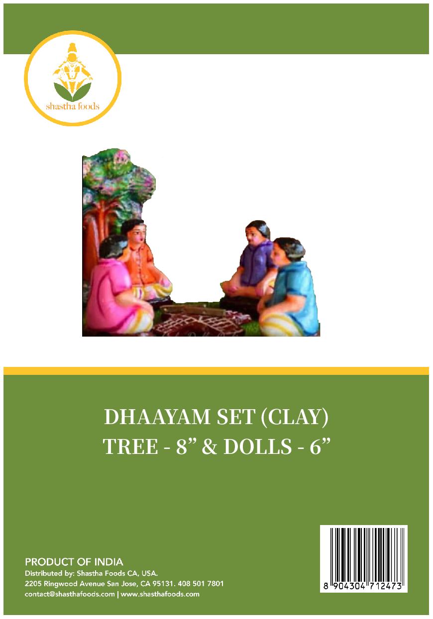Dhaayam Set - ( CLAY ) Tree 8", Dolls 6"