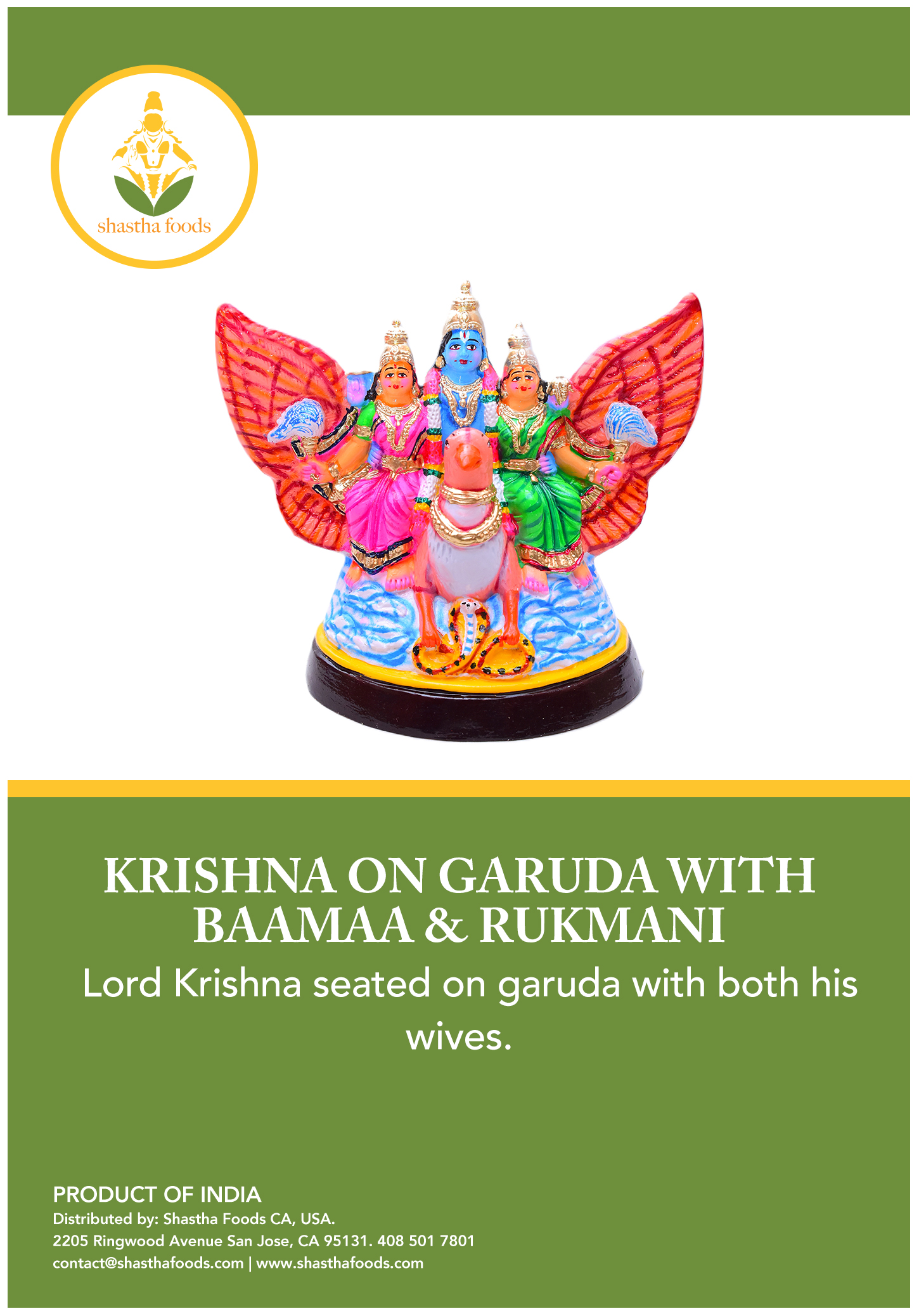 Krishna, Rukumani & Bamba on Garuda