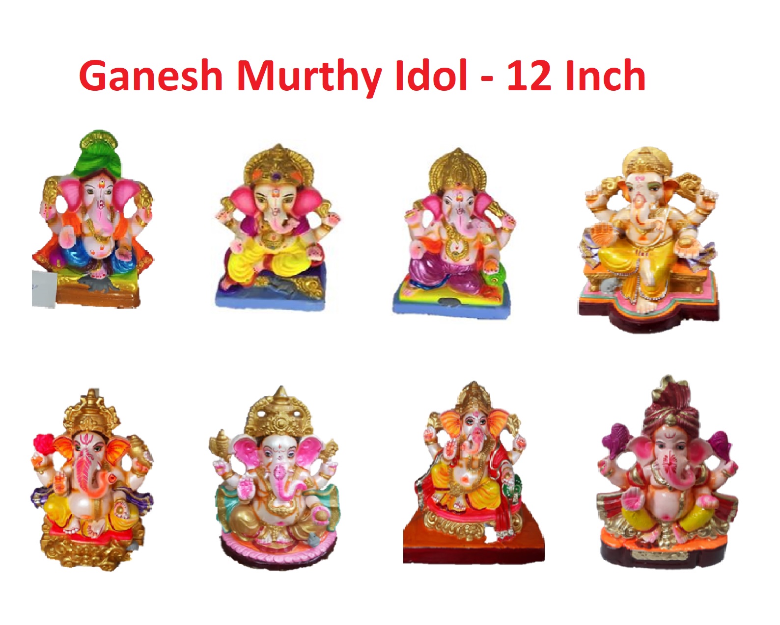 Ganesh Idol - 12 Inches (Clay)